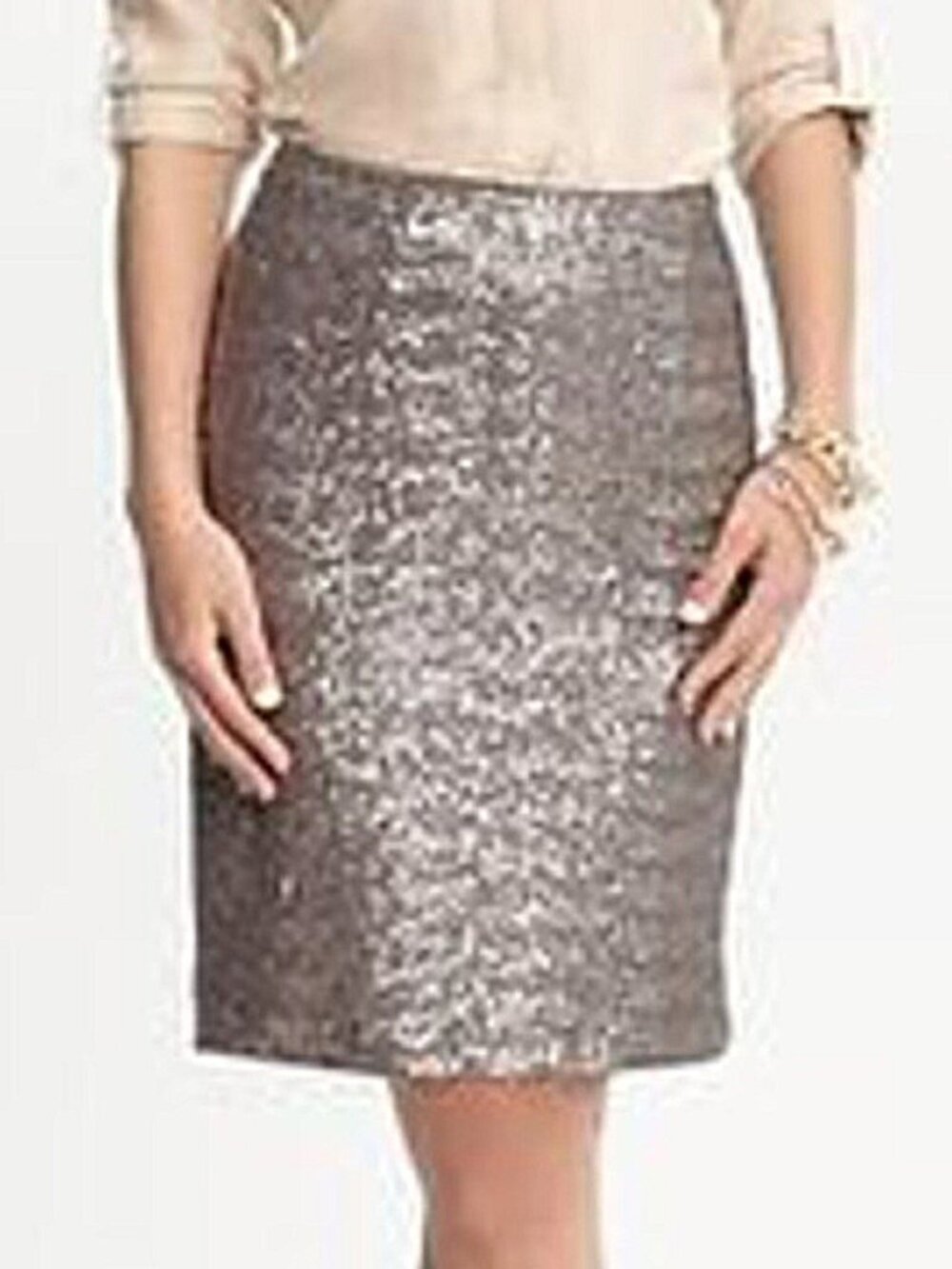 Banana Republic | Heritage Silver Gray Sequin Pencil Skirt 4